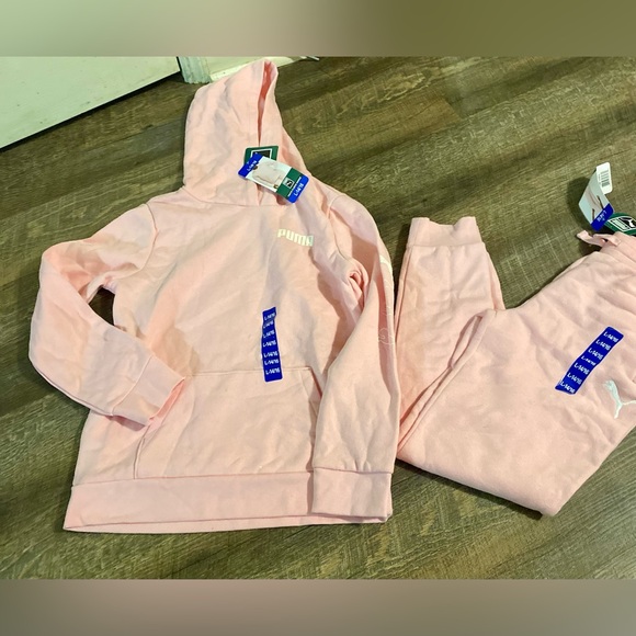 PUMA Pink Hoodie and Sweatpants Set - Picture 1 of 9